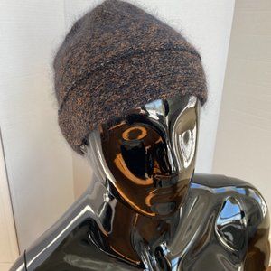 Rykiel Homme Very Soft Brown Black Grey Wool Mohair Beanie Hat Size Small